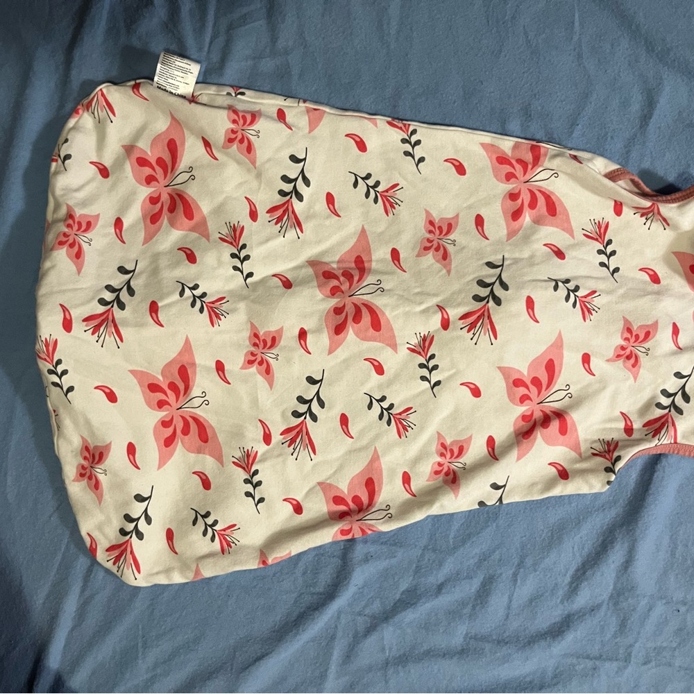 Girls, Pink Sleep Sack, Small 0-6 months, 100% Organic Cotton, with 2 Way Zipper - Picture 2 of 4
